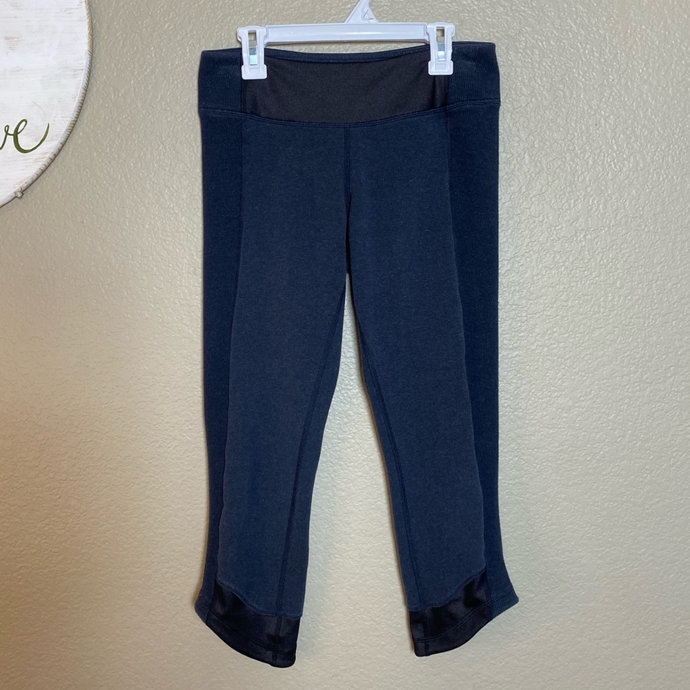 Lululemon Cotton Ribbed Spandex Insert Crop Leggings